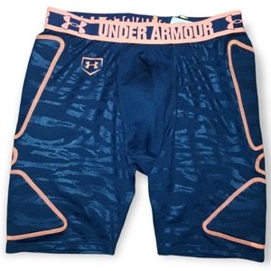 Under Armour Youth XL Black Orange Padded Shorts